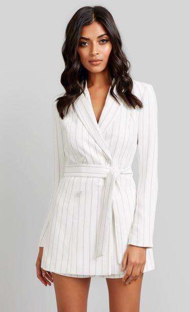 KOOKAI - Pinstripe Blazer Playsuit ...